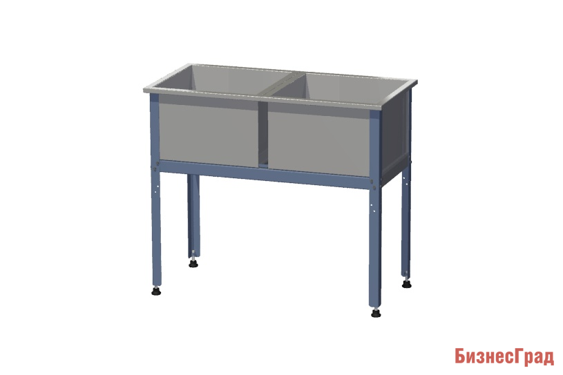 Ванна моечная двухсекционная (две чаши размером 630×630×400 (окраш/цинк))