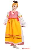 Костюм народный с фартуком красный детский