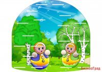 Стенд для поделок "Матрешки" (20 полочек)