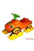 Каталка "Мой любимый автомобиль" оранжевая со звуковым сигналом многофункциональная