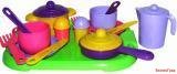 Набор детской посуды "Хозяюшка" с подносом на 2 персоны