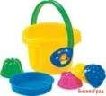 Набор №7: ведро большое, ситечко, 4 формочки