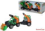 "ГрипТрак", трактор-погрузчик с полуприцепом для животных (в коробке)