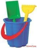 Набор №66: ведро-цветок малое, лопатка малая №3, грабельки малые №3