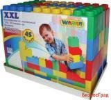 Конструктор строительный WADER "XXL", 45 элементов