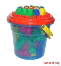 Конструктор "Юниор" (57 элем. в ведре "Макси" с крышкой)
