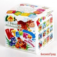 Кубики "Домашние животные и их малыши", 8 штук (без обклейки)