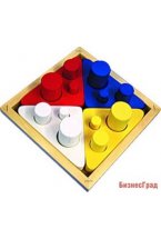 Цветные цилиндры втыкалки, по методике Монтессори, RNToys