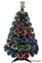 Светящаяся оптиковолоконная елка EVERGREEN флокированная, с разноцветными светодиодами, 61 см, батарейки, National Tree Co