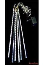 Светодиодная гирлянда ТАЮЩИЕ СОСУЛЬКИ, 120 белых LED ламп, 46смх6шт. 5+5 м, прозрачный провод, уличная, SNOWHOUSE