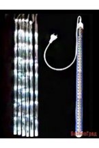 Светодиодная лампа ТАЮЩАЯ СОСУЛЬКА, 48 белых LED ламп, 80см, коннектор, прозрачный провод, уличная, SNOWHOUSE