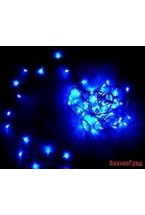 Электрогирлянда ТВИНКЛ ЛАЙТ BLINKING (мерцающая) 100 синих LED ламп, 10 м, коннектор, черный провод, уличная, Beauty Led