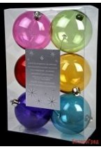 Набор пластиковых шаров МЫЛЬНЫЕ ПУЗЫРИ, разноцветные, 100 мм (упаковка 6 шт.), KAEMINGK