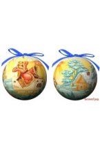 Ёлочное украшение шар "Русские народные промыслы", 100 мм, НЕЗАБУДКА