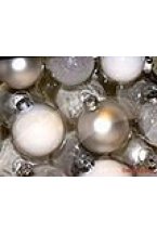 Набор стеклянных шаров ПРАЗДНИЧНЫЙ АККОРД, белый, 26 шаров разных диаметров и фактуры, Koopman International