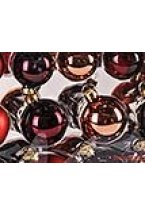 Набор стеклянных шаров ПРАЗДНИЧНЫЙ АККОРД, бургундия, 26 шаров разных диаметров и фактуры, Koopman International