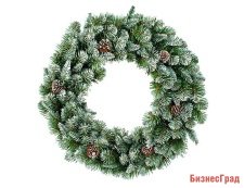 Венок ИМПЕРАТОРСКИЙ заснеженный с шишками, 60 см, EverChristmaS, Царь Елка