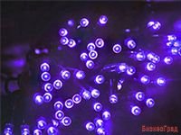 Электрогирлянда 120 голубых LED ламп, 20м, коннектор, уличная, черный каучуковый кабель, (система ЭКСПО), Nord Trade Co.