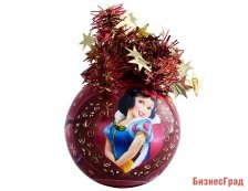 Шар БЕЛОСНЕЖКА с короной из мишуры, 95 мм, MOROZCO