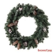 Венок хвойный заснеженный ШЕРВУД с шишкам и ягодами, 32 см, KAEMINGK