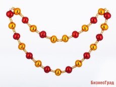 Елочные бусы НАРЯДНЫЕ красно-золотые, 1,2 м, ЕЛОЧКА