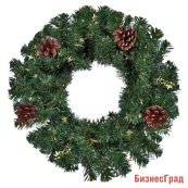 Венок РОЖДЕСТВЕНСКИЙ украшенный, с ШИШКАМИ, 35 см, MOROZCO