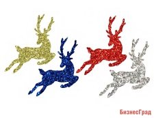 Елочное украшение ОЛЕНЬ с блестками, пенофлекс, цвета в ассортименте, 30см