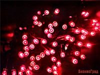 Электрогирлянда 120 красных LED ламп, 20м, коннектор, уличная, черный каучуковый кабель, (система ЭКСПО), Nord Trade Co.