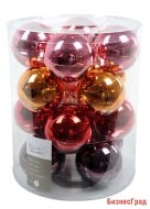 Набор стеклянных шаров МАСКАРАД, 80 мм (уп. 16 шт.), KAEMINGK