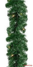 Гирлянда хвойная КЛАССИЧЕСКАЯ, 20 теплых белых LED ламп, 180х20 см, батарейки, KAEMINGK