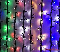 Электрогирлянда ТВИНКЛ ЛАЙТ BLINKING (мерцающая) 100 красных LED ламп, 10 м, коннектор, черный провод-каучук, уличная, LEGOLED