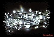 Электрогирлянда 180 белых LED-ламп для улицы, 24 в 9+10 м
