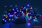 Электрогирлянда 200 разноцветных LED огней для улицы, контроллер, 20м, зеленый провод, SNOWHOUSE