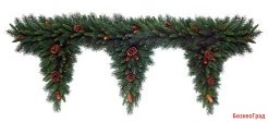 ирлянда ХВОЙНЫЙ ЛАМБРЕКЕН (три "капли") с шишками 183х50 см, National Tree Co