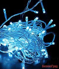 КЛИП ЛАЙТ на силиконовом проводе ПРЕМИУМ КЛАСС комплект 60м с 600 LED лампами, цвет-небесно-голубой, 24V, уличный, Beauty Led