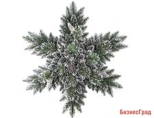 Хвойная композиция СНЕЖИНКА - БРИСТОЛЬ с шишками, льдинками, глиттером, 81 см, National Tree Co