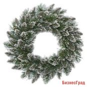 Хвойный венок ФИНЛЕЙ заснеженный, (хвоя леска+PVC), 50 см, KAEMINGK