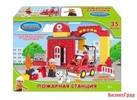 Конструктор "Пожарная станция" (35 деталей)