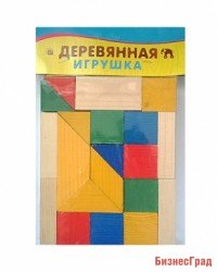 Деревянная игрушка "Развивающий конструктор" (20 элементов, формы, цвета)