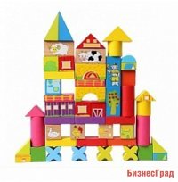 Деревянная игрушка-конструктор "Ферма", 52 детали