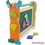 Двусторонняя доска для рисования с набором фигурок на липучках