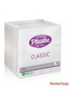 Салфетки бумажные Plushe light 1 слойные белые 90 листов