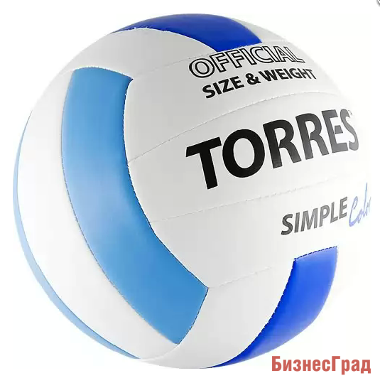 Мяч волейбольный "TORRES Simple Color" синтетическая кожа (ТПУ)