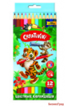 Карандаши цветные "Creativiki", шестигранные, 12 цветов