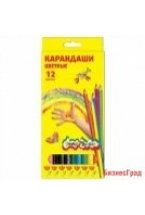 Карандаши цветные Каляка-Маляка шестигранные с заточкой (12 цветов)
