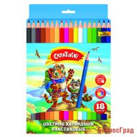 Карандаши цветные "Creativiki", шестигранные, 18 цветов