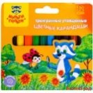 Карандаши "Енот на лугу", 12 цветов, утолщенные