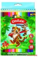 Карандаши цветные "Creativiki", шестигранные, 18 цветов