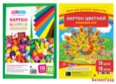 Картон цветной "Волшебный веер", на заклепке, А4, 10 листов, 10 цветов