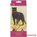 Карандаши цветные "Дикие кошки", трехгранные, 24 цвета